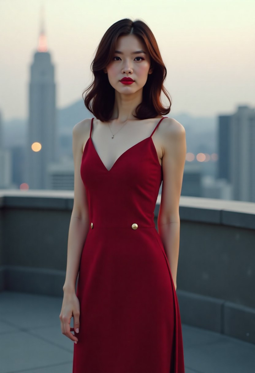 女孩和小狗在林间散步